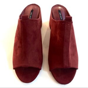 dark red mules